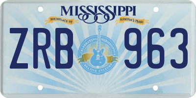 MS license plate ZRB963