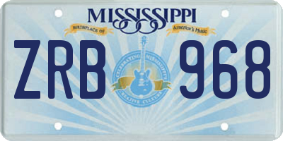MS license plate ZRB968