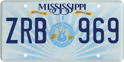 MS license plate ZRB969