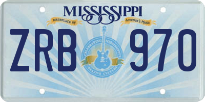 MS license plate ZRB970
