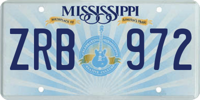 MS license plate ZRB972