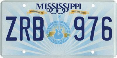 MS license plate ZRB976