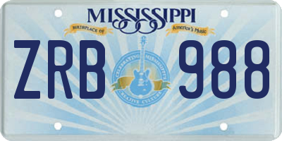 MS license plate ZRB988