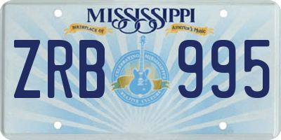 MS license plate ZRB995