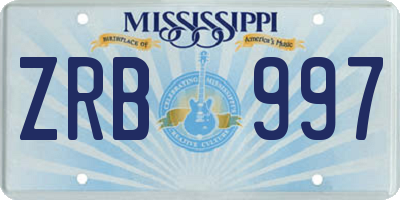 MS license plate ZRB997