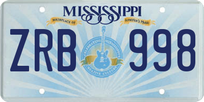 MS license plate ZRB998