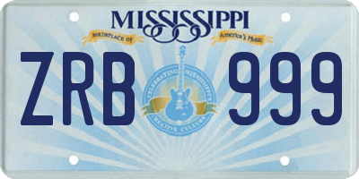 MS license plate ZRB999