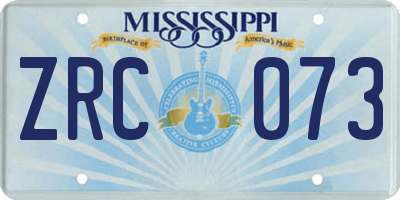 MS license plate ZRC073