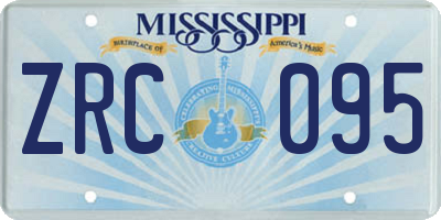 MS license plate ZRC095
