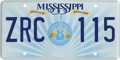MS license plate ZRC115