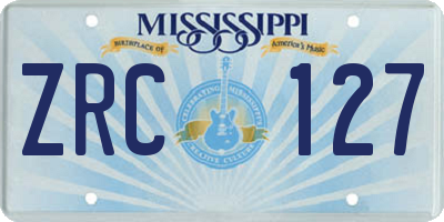 MS license plate ZRC127