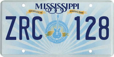 MS license plate ZRC128