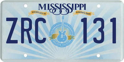 MS license plate ZRC131