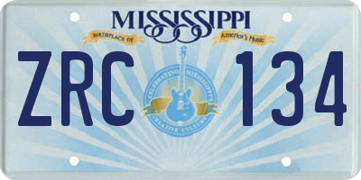 MS license plate ZRC134