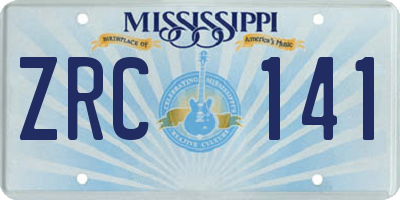 MS license plate ZRC141