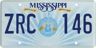 MS license plate ZRC146