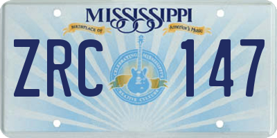 MS license plate ZRC147