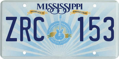 MS license plate ZRC153