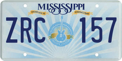 MS license plate ZRC157
