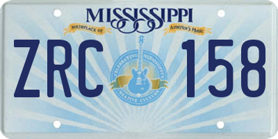 MS license plate ZRC158