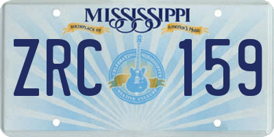 MS license plate ZRC159