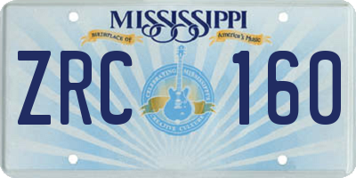 MS license plate ZRC160