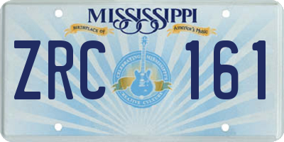 MS license plate ZRC161