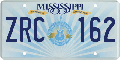 MS license plate ZRC162