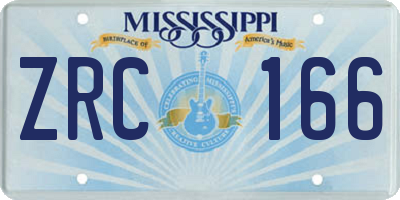 MS license plate ZRC166