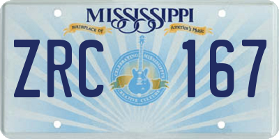 MS license plate ZRC167