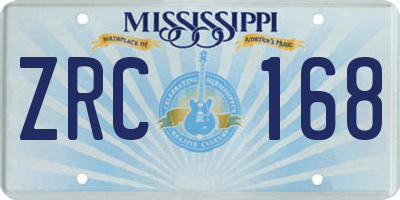 MS license plate ZRC168