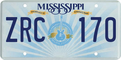 MS license plate ZRC170