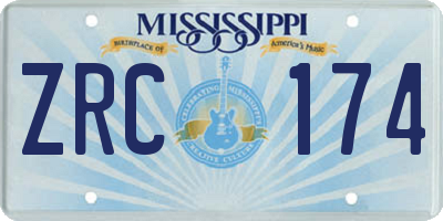 MS license plate ZRC174