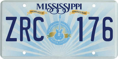 MS license plate ZRC176