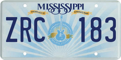 MS license plate ZRC183