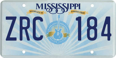MS license plate ZRC184
