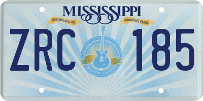MS license plate ZRC185