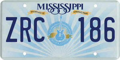 MS license plate ZRC186