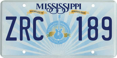 MS license plate ZRC189