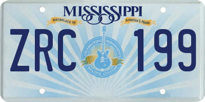MS license plate ZRC199