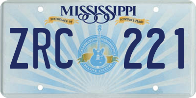 MS license plate ZRC221