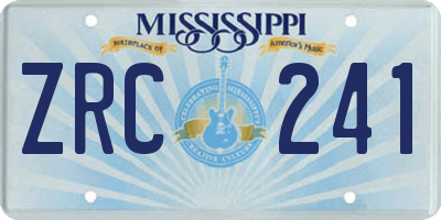 MS license plate ZRC241
