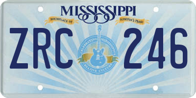 MS license plate ZRC246