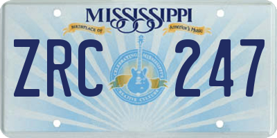 MS license plate ZRC247
