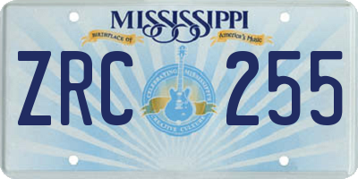 MS license plate ZRC255