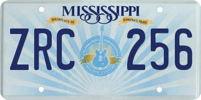 MS license plate ZRC256