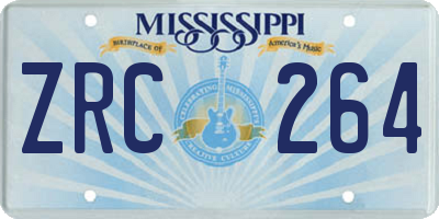 MS license plate ZRC264