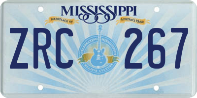 MS license plate ZRC267
