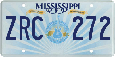 MS license plate ZRC272