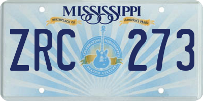 MS license plate ZRC273
